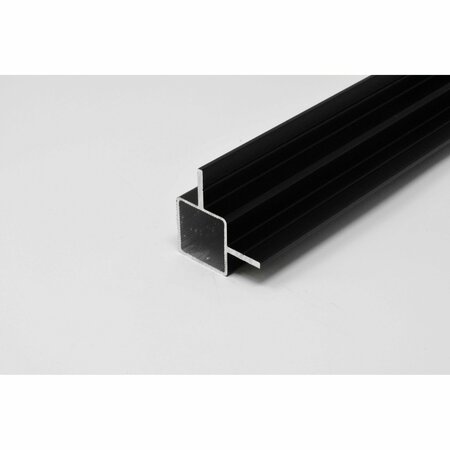 EZTUBE Extrusion for 1/4in Recessed Panel  Black, 12in L x 1in W x 1in H, QR Both Ends 100-190 BK QR 1